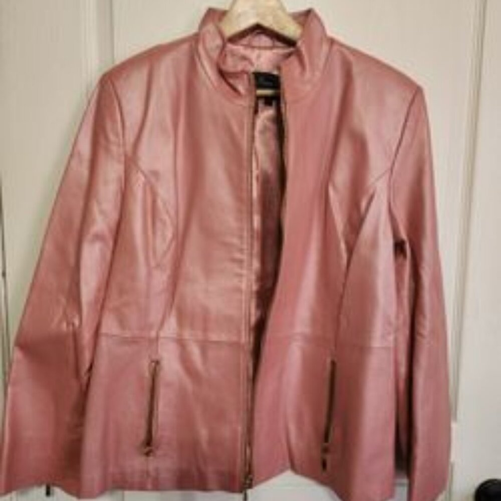 Women's Pink Leather Jacket